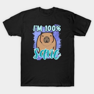 I'm 100% Sane Funny Capybara Design T-Shirt